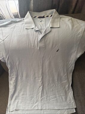 Nautica Light Blue , brand new white Men's Pique Polo Shirt with Sail Logo